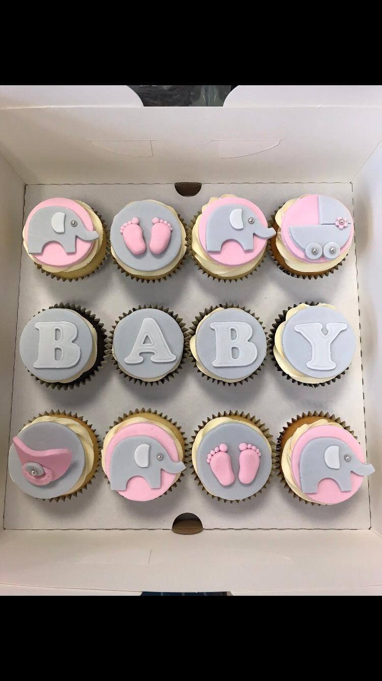 12 baby shower cupcakes