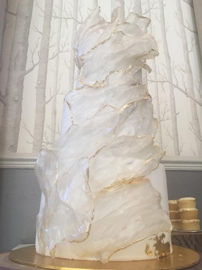 Whimsical Snowstorm Wedding Cake