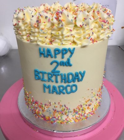 simple buttercream sprinkles cake